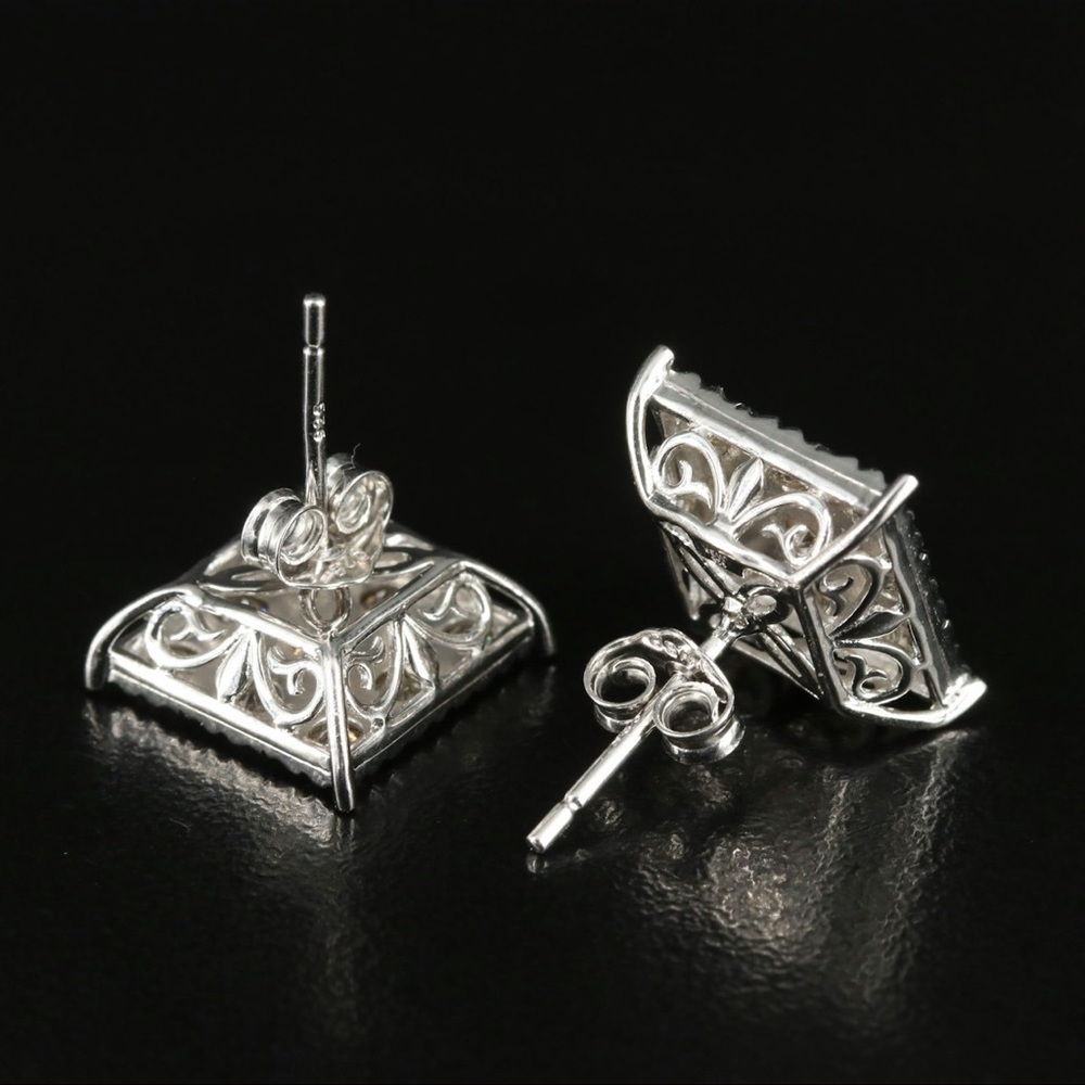 Diamond earrings 1 CTW - Picture 3 of 7